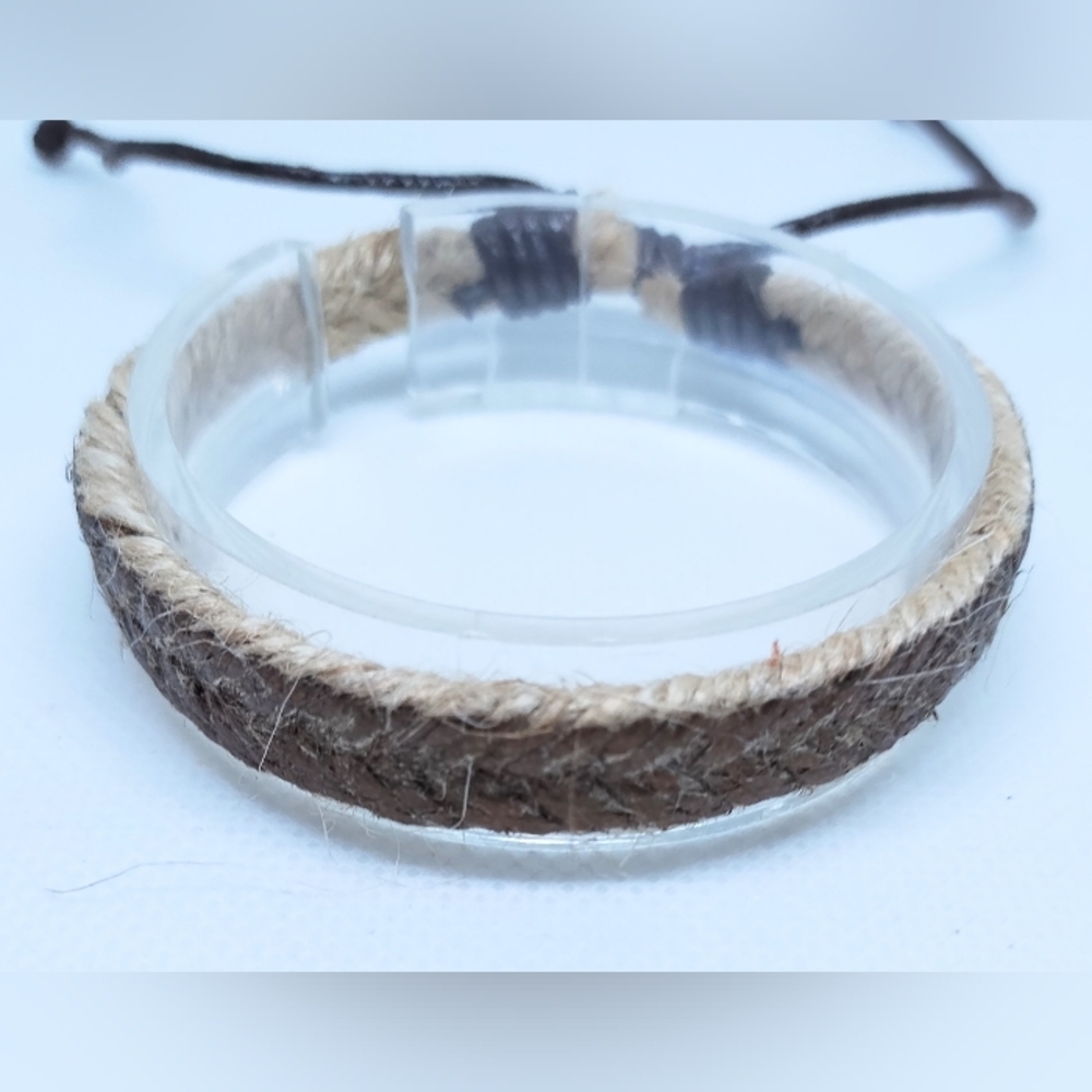 Men's Bracelet‎ Rope Braided Brown New f75